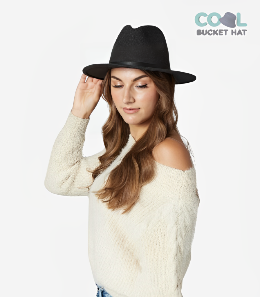 Chic Women Faux Leather Winter Bucket Hat Warm & Bold